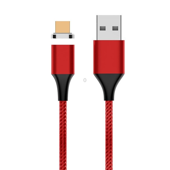 M11 5A USB to Micro USB Nylon Braided Magnetic Data Cable, Cable Length: 1m (Red)