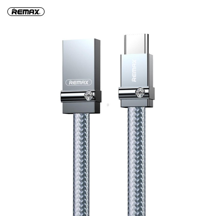 REMAX RC-091a 2.4A USB to USB-C / Type-C Golden Diamond Data Sync Charging Cable, Cable Length: 1m(Silver)