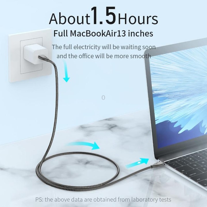 ADC-009 USB to USB-C / Type-C Zinc Alloy Hose Fast Charging Data Cable, Cable Length: 1m (Silver)