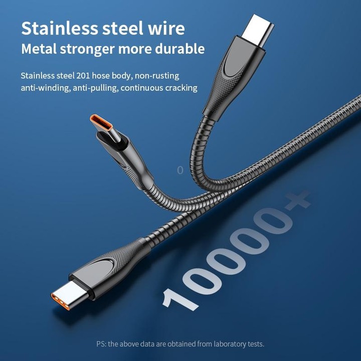 ADC-009 USB to USB-C / Type-C Zinc Alloy Hose Fast Charging Data Cable, Cable Length: 1m (Silver)