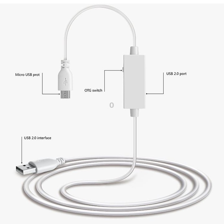 OTG-Y-03 USB 2.0 Male to Micro USB Male + USB Female OTG Charging Data Cable for Android Phones / Tablets with OTG Function, wit