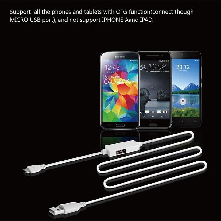 OTG-Y-03 USB 2.0 Male to Micro USB Male + USB Female OTG Charging Data Cable for Android Phones / Tablets with OTG Function, wit