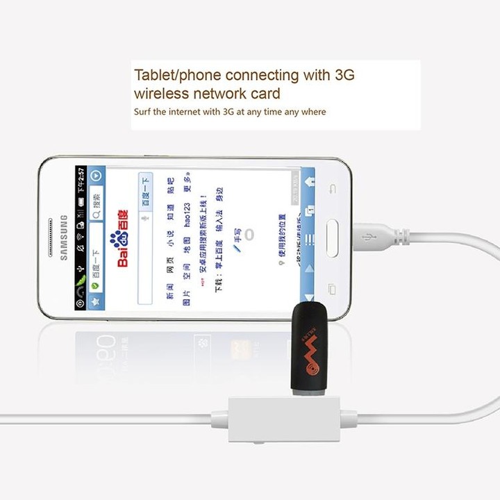 OTG-Y-03 USB 2.0 Male to Micro USB Male + USB Female OTG Charging Data Cable for Android Phones / Tablets with OTG Function, wit