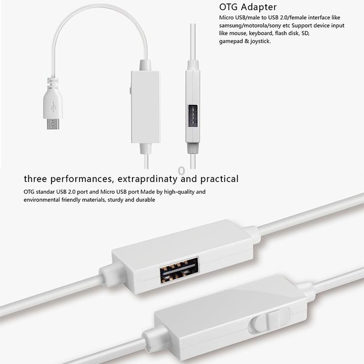 OTG-Y-03 USB 2.0 Male to Micro USB Male + USB Female OTG Charging Data Cable for Android Phones / Tablets with OTG Function, wit