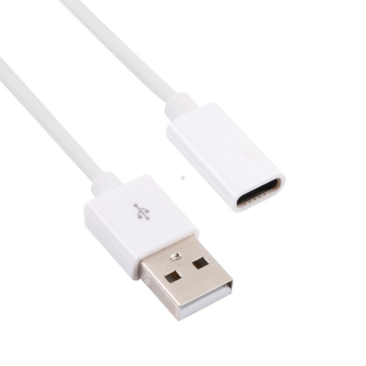 USB Male to USB-C / Type-C Female Adapter Cable, Length: 1m(White)