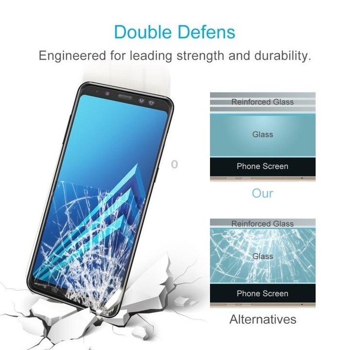 10 PCS for Galaxy A8+ (2018) 0.26mm 9H Surface Hardness 2.5D Curved Edge Tempered Glass Screen Protector