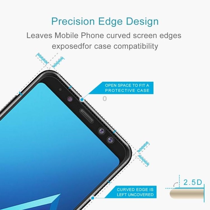 10 PCS for Galaxy A8+ (2018) 0.26mm 9H Surface Hardness 2.5D Curved Edge Tempered Glass Screen Protector