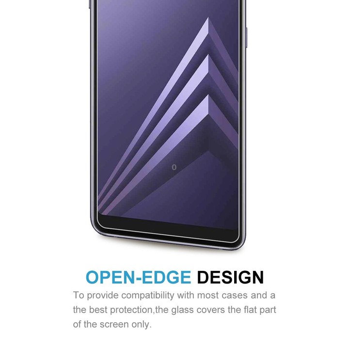 2 PCS for Galaxy A8 (2018) 0.26mm 9H Surface Hardness 2.5D Curved Edge Tempered Glass Screen Protector