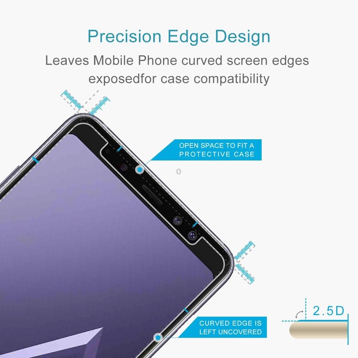 10 PCS for Galaxy A8 (2018) 0.26mm 9H Surface Hardness 2.5D Curved Edge Tempered Glass Screen Protector