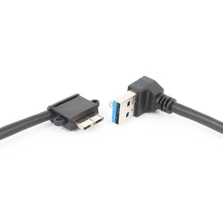 2 PCS USB 3.0 Upper Elbow Male to Micro USB 3.0 Elbow Charging Data Cable, Cable Length: 27cm