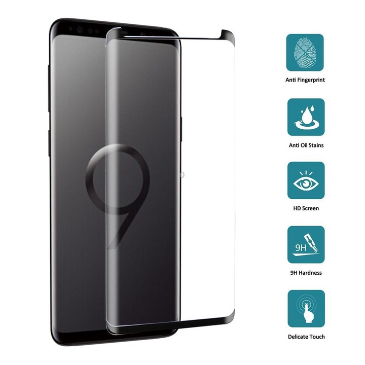 For Galaxy S9 9H Surface Hardness 3D Curved Edge Anti-scratch Non-full Screen HD Tempered Glass Screen Protector(Black)
