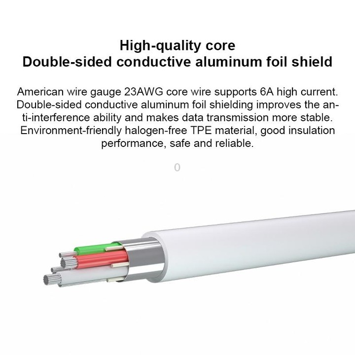 Original Huawei CC790 USB Type-A to USB-C / Type-C Interface 6A Data Cable, Cable Length: 1m(White)