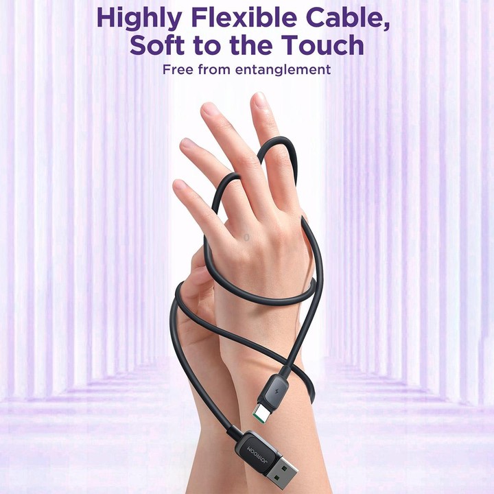 JOYROOM S-AC027A14 Multi-Color Series 3A USB to USB-C / Type-C Fast Charging Data Cable, Length:1.2m(Black)