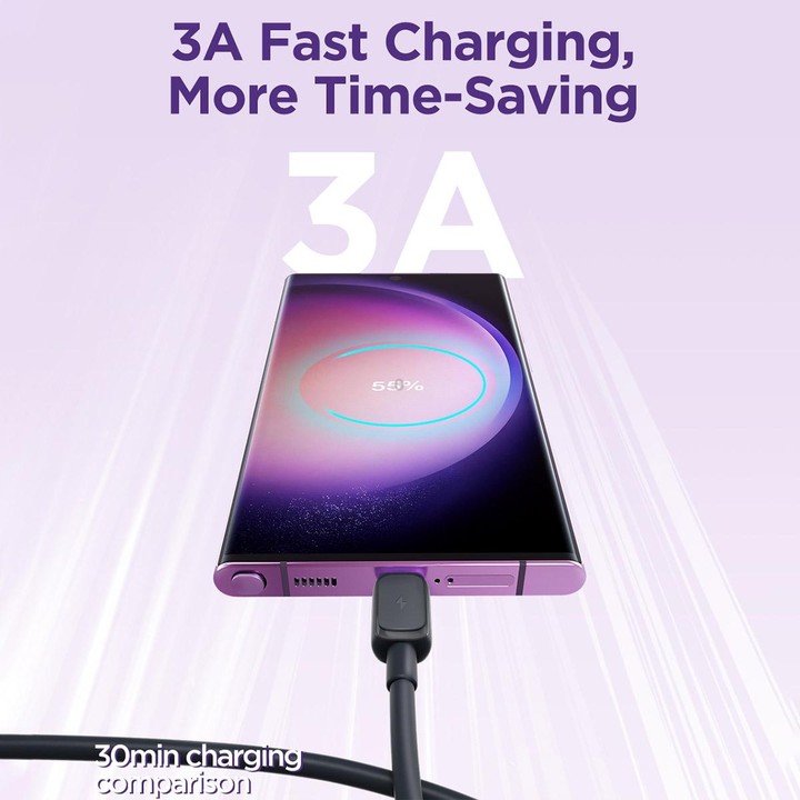 JOYROOM S-AC027A14 Multi-Color Series 3A USB to USB-C / Type-C Fast Charging Data Cable, Length:1.2m(Black)