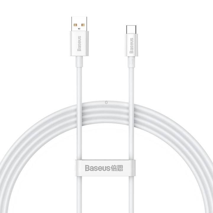 Baseus P10320102214-02 100W USB to USB-C / Type-C Fast Charging Data Cable, Length: 1.5m(White)