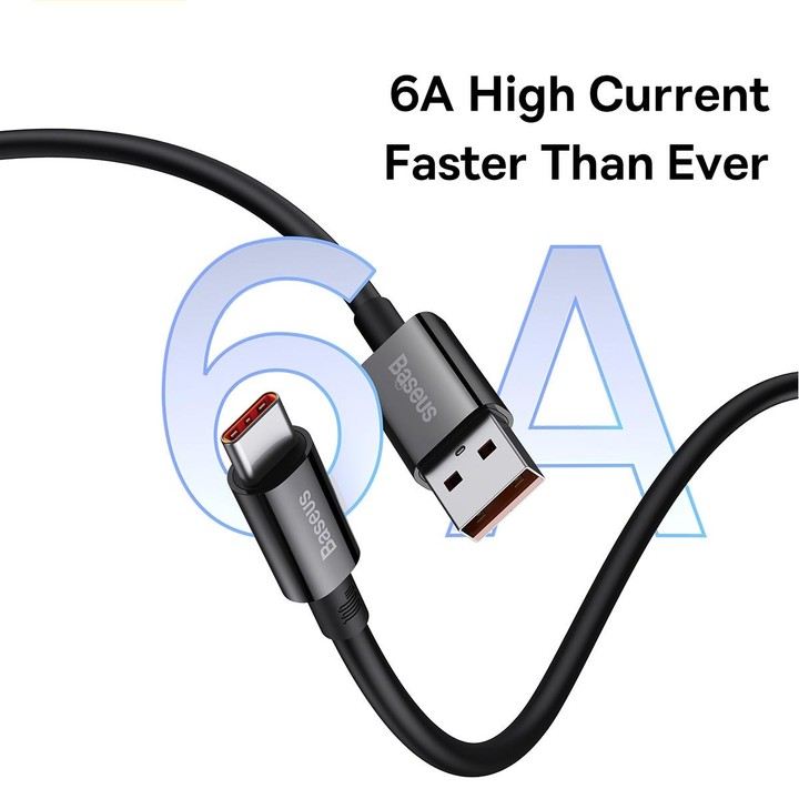 Baseus P10320102114-00 100W USB to USB-C / Type-C Fast Charging Data Cable, Length: 1m(Black)