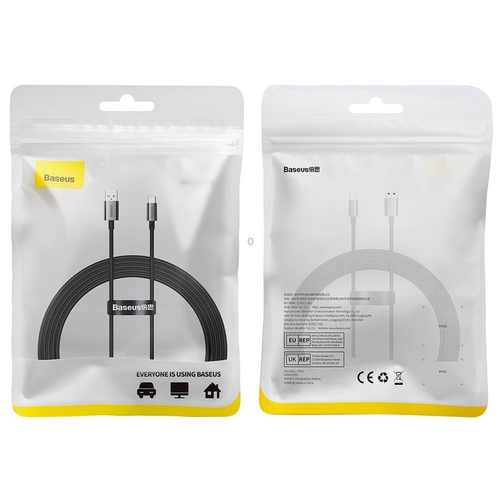 Baseus P10320102114-02 100W USB to USB-C / Type-C Fast Charging Data Cable, Length: 2m(Black)