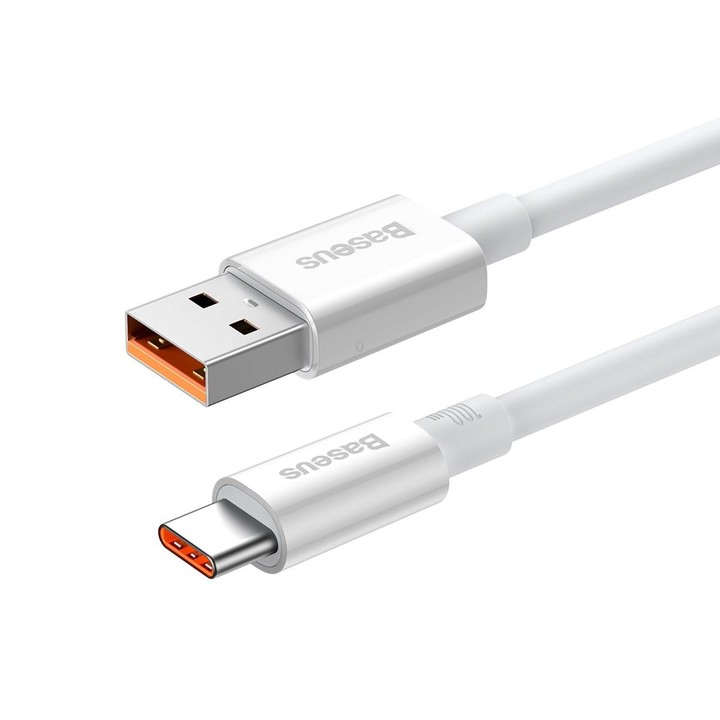 Baseus P10320102214-03 100W USB to USB-C / Type-C Fast Charging Data Cable, Length: 2m(White)