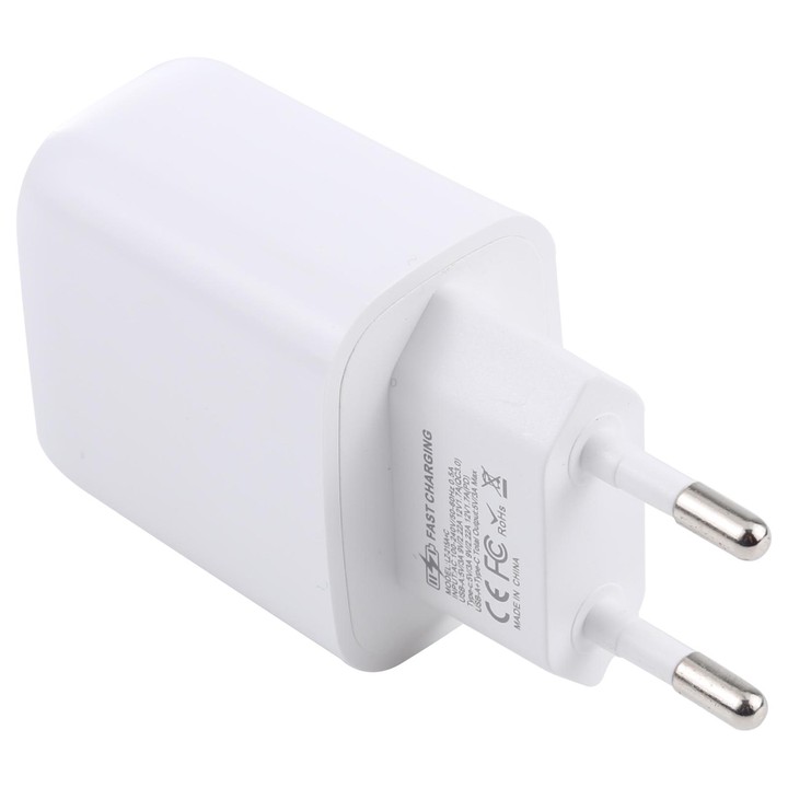 LZ-215A+C 20W QC 3.0 USB + PD 3.0 USB-C / Type-C Fast Charging Travel Charger, EU Plug