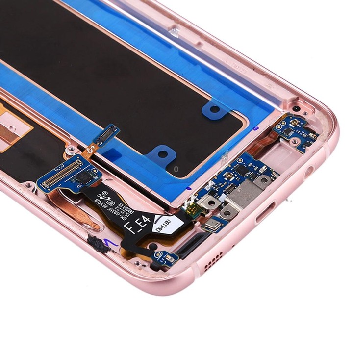 Original LCD Screen and Digitizer Full Assembly with Frame & Charging Port Board & Volume Button & Power Button for Galaxy S7 Ed