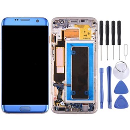 Original LCD Screen and Digitizer Full Assembly with Frame & Charging Port Board & Volume Button & Power Button for Galaxy S7 Ed