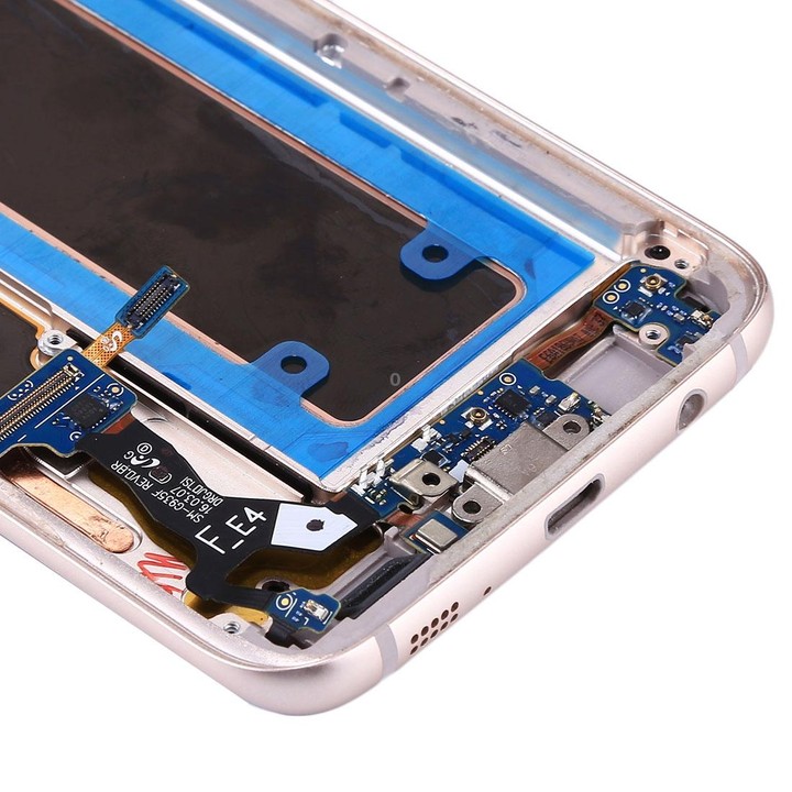 Original LCD Screen and Digitizer Full Assembly with Frame & Charging Port Board & Volume Button & Power Button for Galaxy S7 Ed