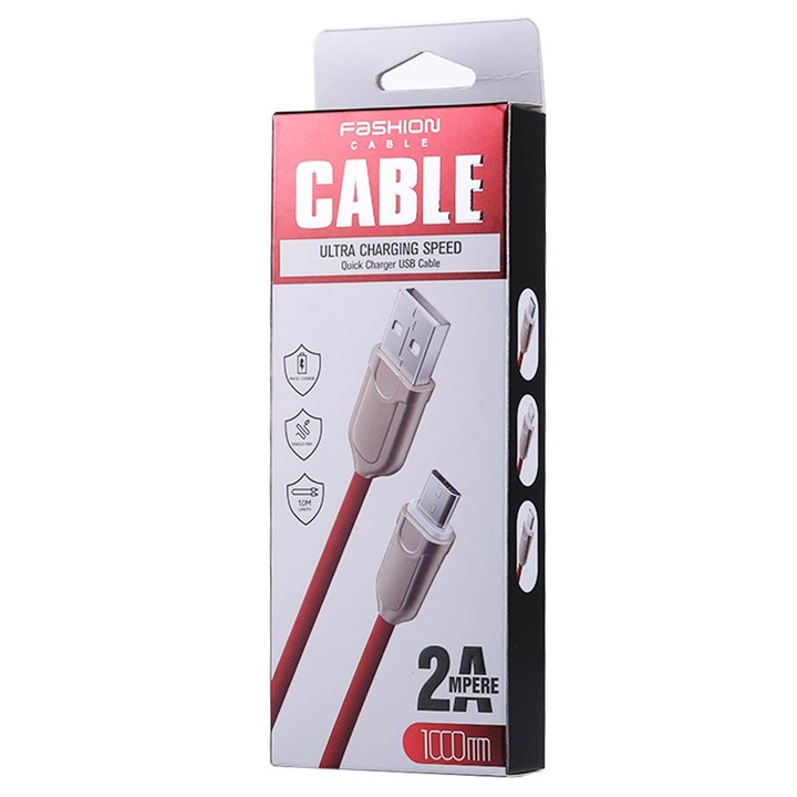 1m 2A Micro USB to USB 2.0 Data Sync Quick Charger Cable(Brown)