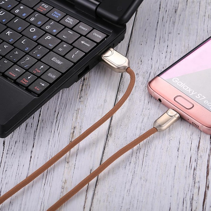 1m 2A Micro USB to USB 2.0 Data Sync Quick Charger Cable(Brown)
