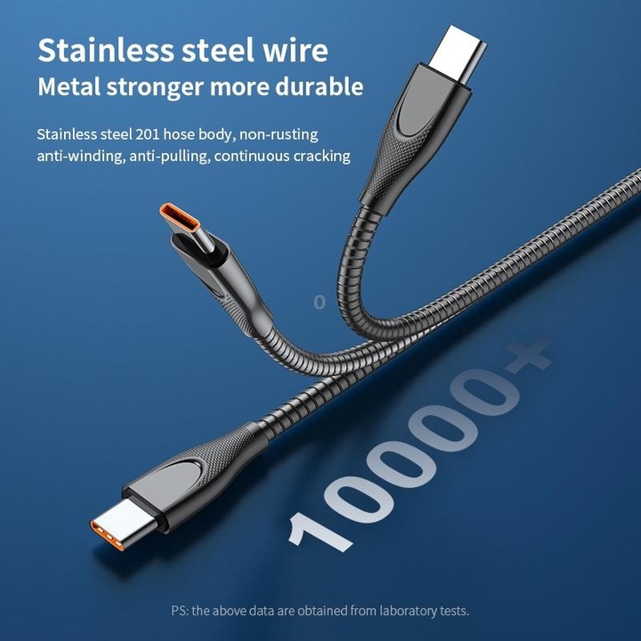 ADC-009 USB-C / Type-C to USB-C / Type-C Zinc Alloy Hose Fast Charging Data Cable, Cable Length: 1m(Silver)