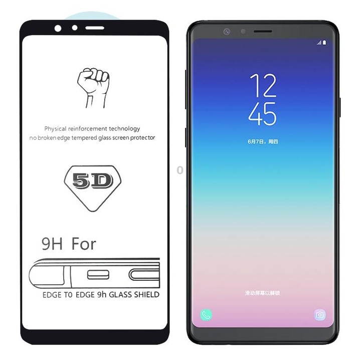 25 PCS 9H 5D Full Glue Full Screen Tempered Glass Film for Galaxy A8 Star (A9 Star)