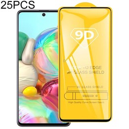 25 PCS 9D Full Glue Full Screen Tempered Glass Film for Samsumg Galaxy F55 / M55 / M54 / A71 / A73 / F54 / C55