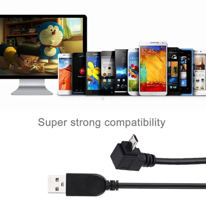 28cm 90 Degree Angle Elbow Micro USB to USB Data / Charging Cable, For Galaxy, Huawei, Xiaomi, LG, HTC and other Smart Phones