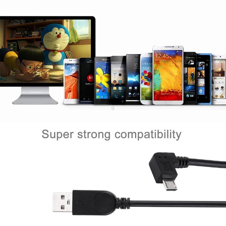 28cm 90 Degree Angle Right Micro USB to USB Data / Charging Cable, For Galaxy, Huawei, Xiaomi, LG, HTC and other Smart Phones