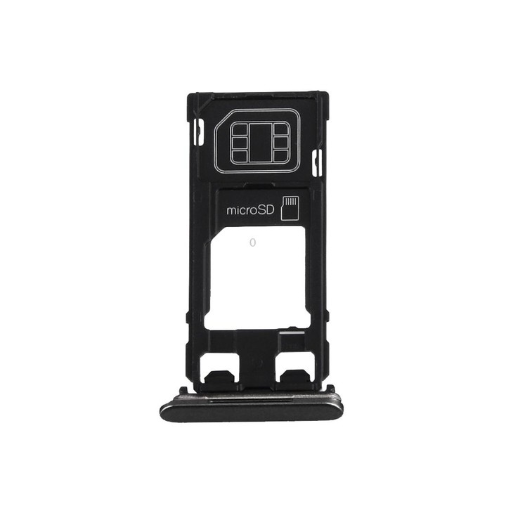 SIM Card Tray + Micro SD Card Tray + Card Slot Port Dust Plug for Sony Xperia X (Single SIM Version)(Graphite Black)