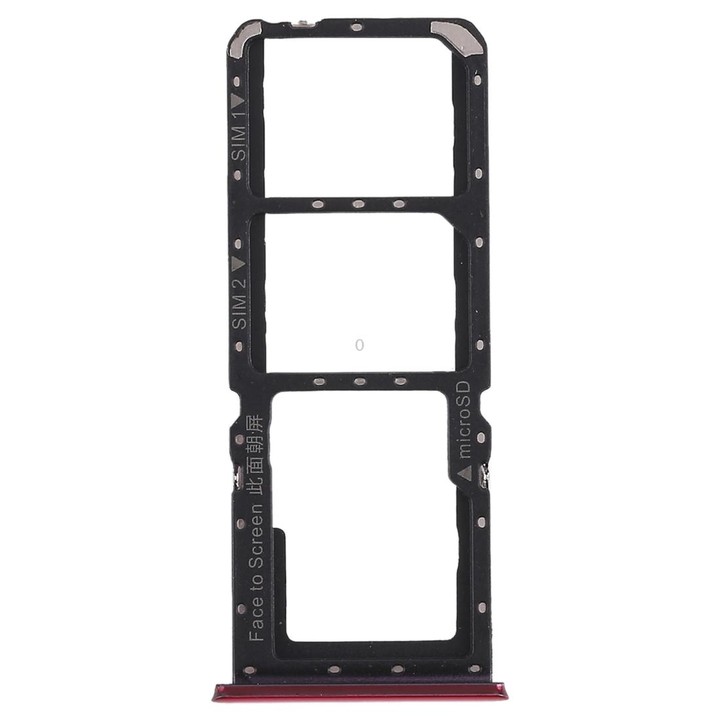 For OPPO K1 2 x SIM Card Tray + Micro SD Card Tray (Red)