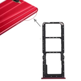 For OPPO K1 2 x SIM Card Tray + Micro SD Card Tray (Red)