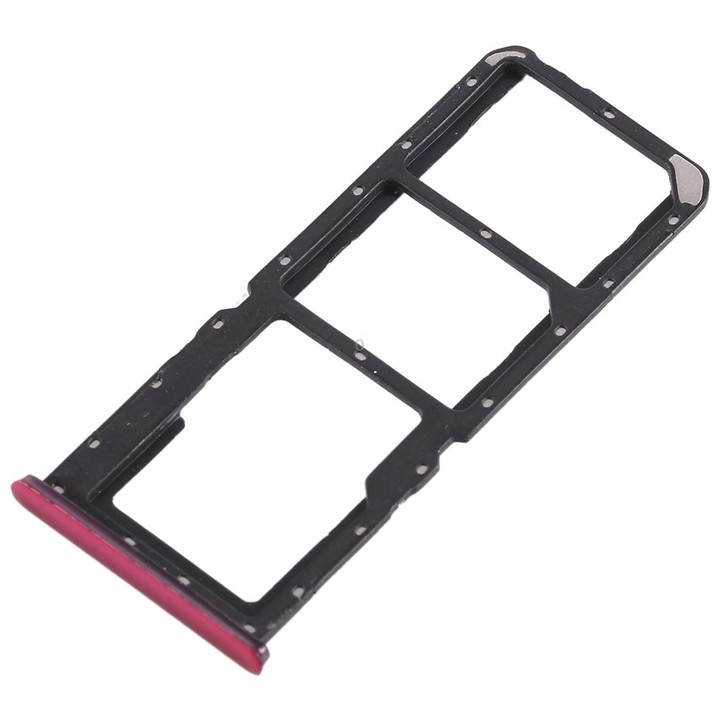 For OPPO A7x / F9 / F9 Pro / Realme 2 Pro 2 x SIM Card Tray + Micro SD Card Tray (Red)