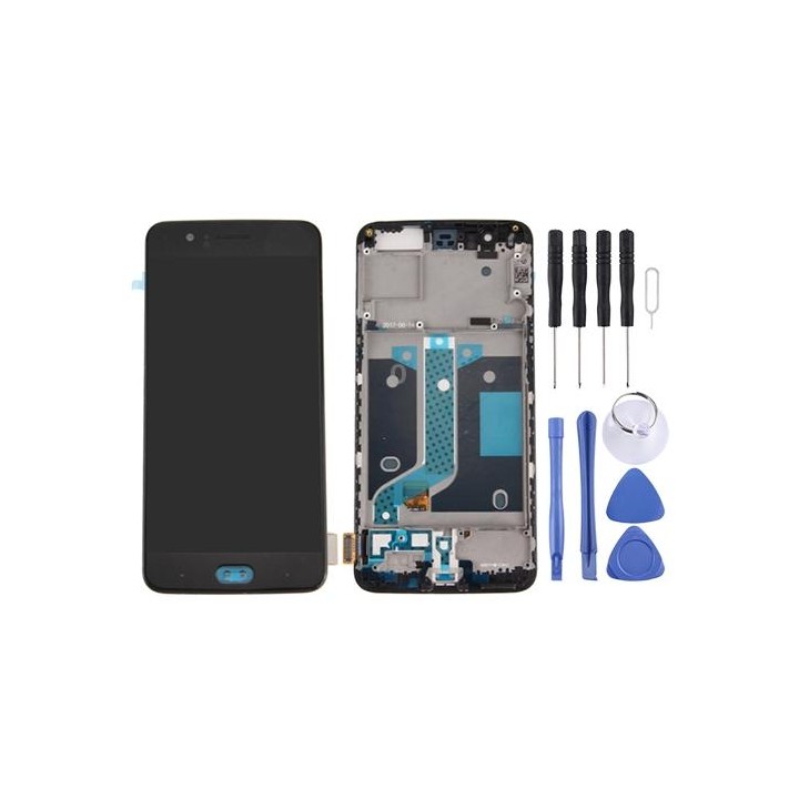For OnePlus 5 Digitizer Full Assembly with Frame OEM LCD Screen (Black)