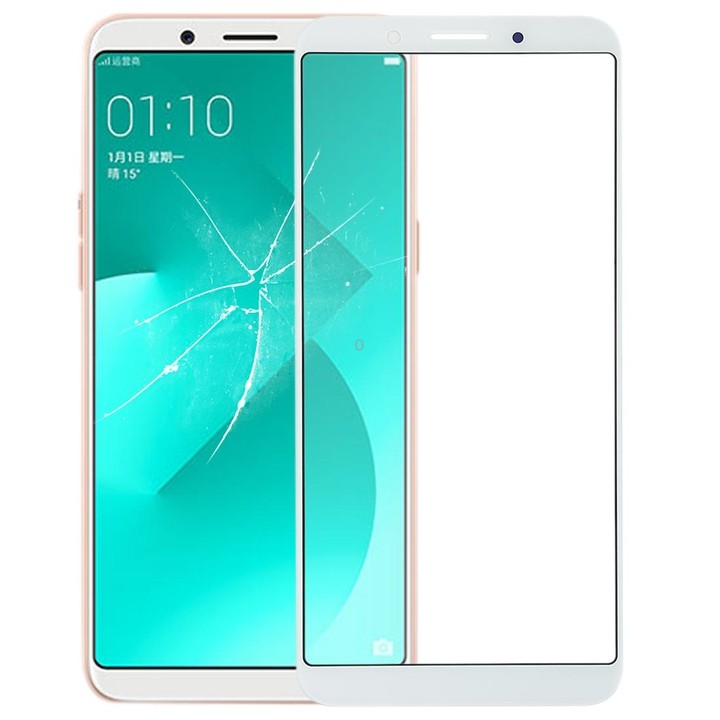For OPPO A83 Front Screen Outer Glass Lens (White)