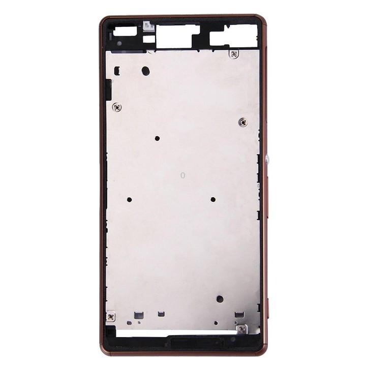 Single SIM Front Housing LCD Frame Bezel for Sony Xperia Z3(Brown)
