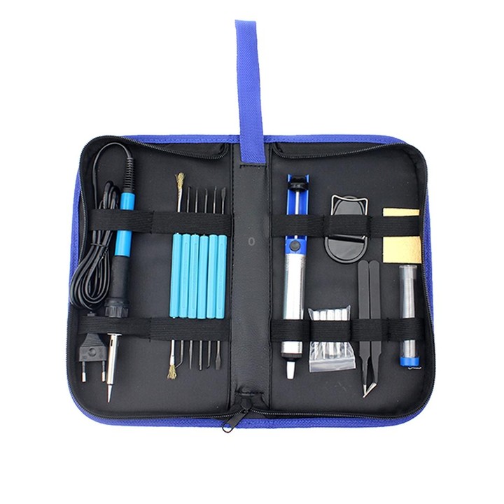JIAFA JF-8125 18 in 1 Soldering Iron Tool Set with Bag, EU Plug(Black)
