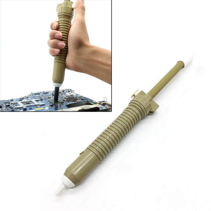 Strong Suction Tin Pump Tin Solder Removal Tool Welding Repair Tool (Grey)