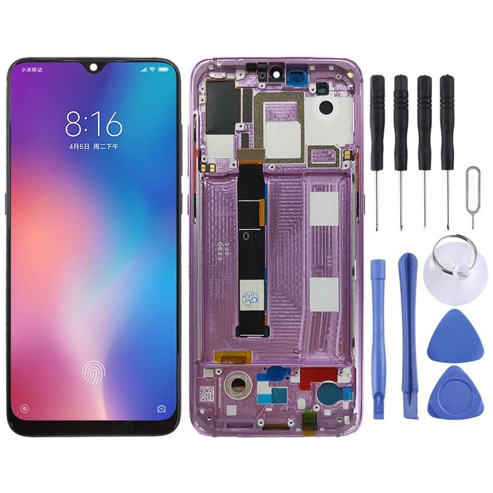 OLED LCD Screen for Xiaomi Mi 9 Digitizer Full Assembly with Frame(Pink)