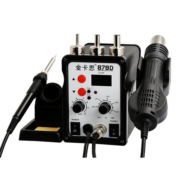 Kaisi 878D 2 In 1 LCD Digital Display Heat Gun Soldering Station 700W for BGA Rework Solder Station Hot Air Gun Welder Equipment