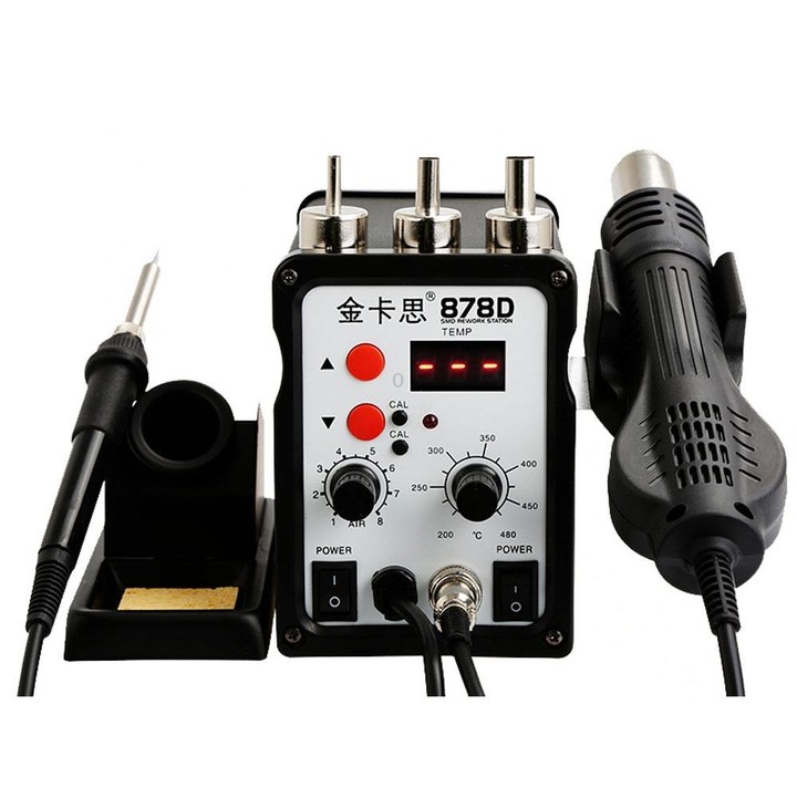 Kaisi 878D 2 In 1 LCD Digital Display Heat Gun Soldering Station 700W for BGA Rework Solder Station Hot Air Gun Welder Equipment