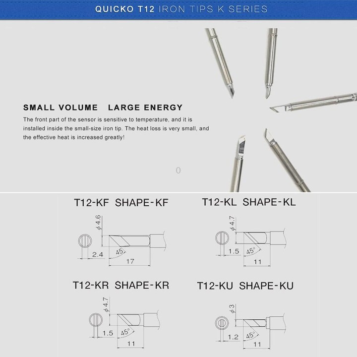 QUICKO T12-KR Lead-free Soldering Iron Tip