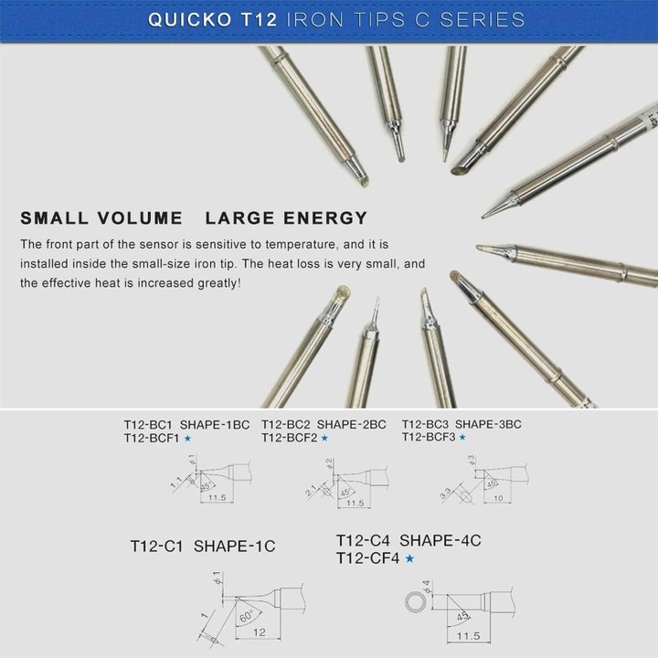 QUICKO T12-C4 Lead-free Soldering Iron Tip