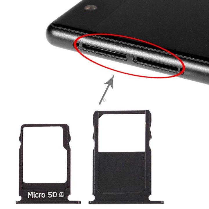 SIM Card Tray + Micro SD Card Tray for Nokia 3 TA-1020 TA-1028 TA-1032 TA-1038(Black)