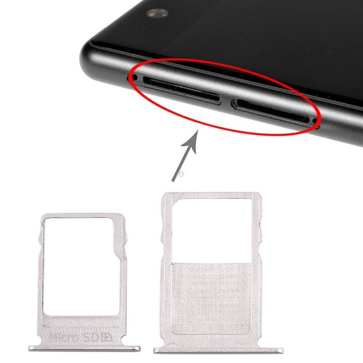 SIM Card Tray + Micro SD Card Tray for Nokia 3 TA-1020 TA-1028 TA-1032 TA-1038(Silver)