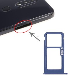 SIM Card Tray + SIM Card Tray / Micro SD Card Tray for Nokia 7.1 / TA-1100 TA-1096 TA-1095 TA-1085 TA-1097 (Blue)